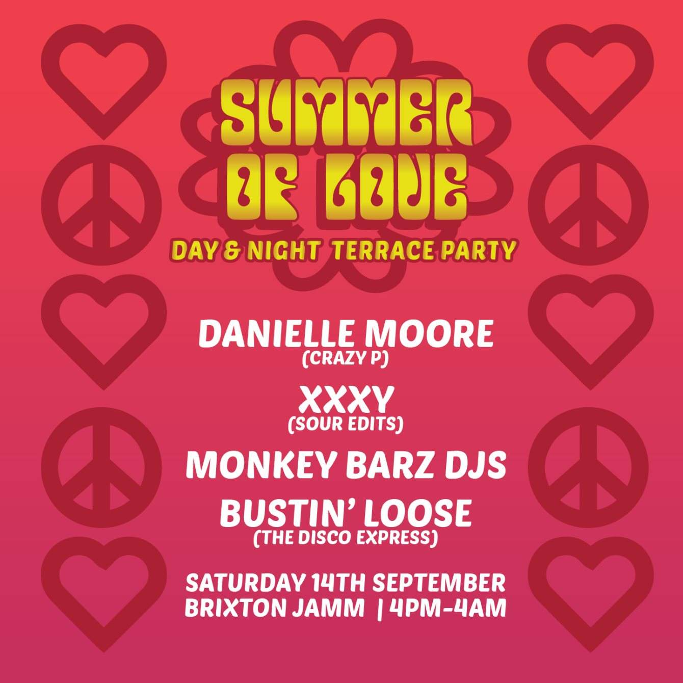 Summer of Love x Monkey Barz - Day & Night Terrace Party - フライヤー表