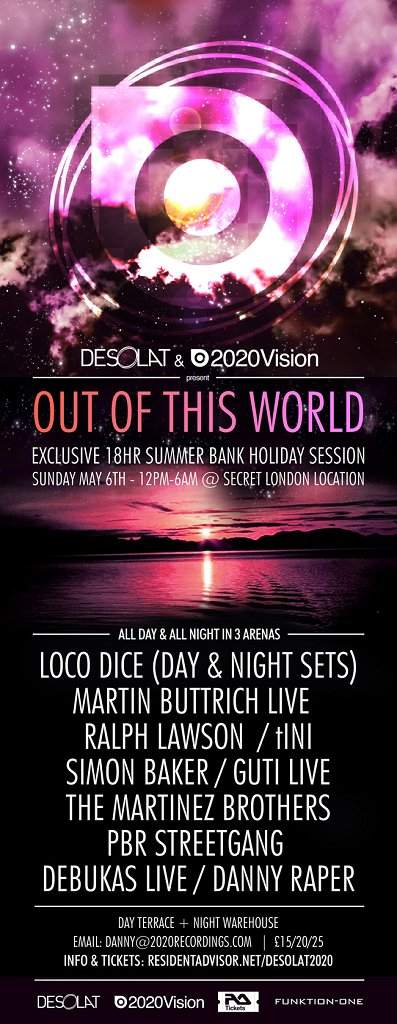 Desolat & 2020Vision Day-Night with Loco Dice, Ralph Lawson - フライヤー表