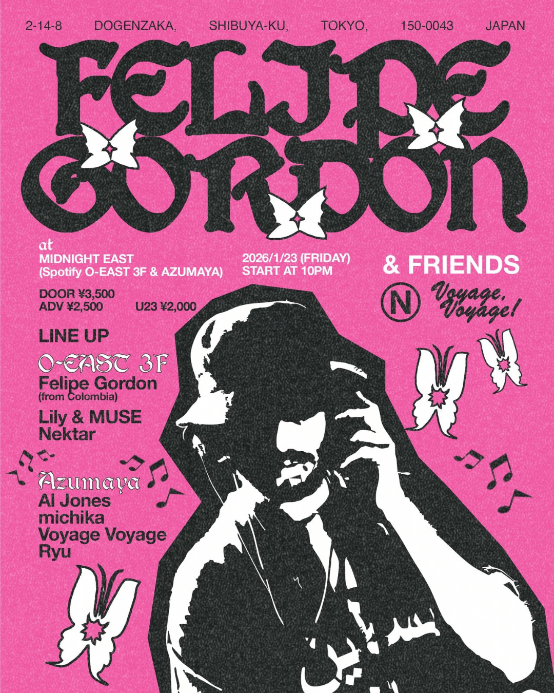 Felipe Gordon & Friends (O'East 3F + Azumaya) at MIDNIGHT EAST, 東京