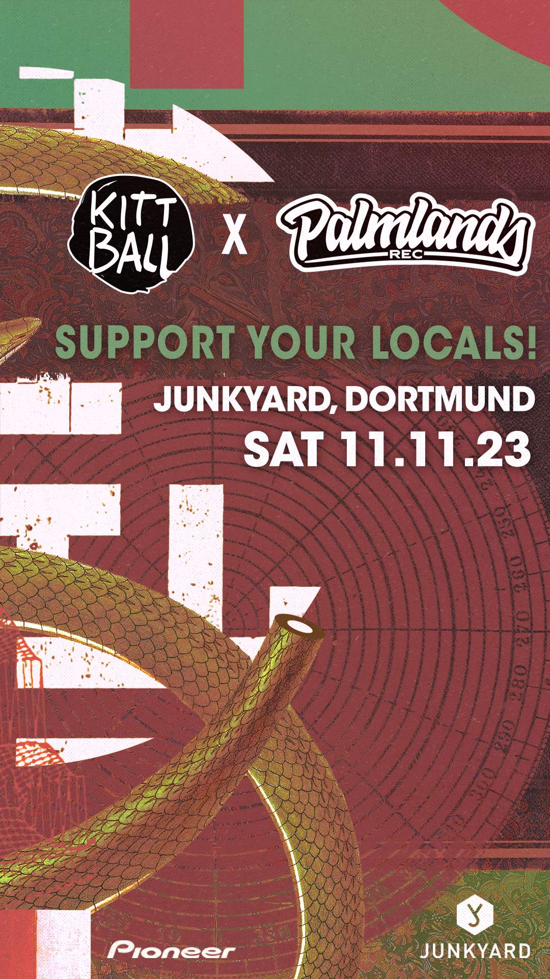 Kittball x Palmlands - Support your locals - フライヤー表