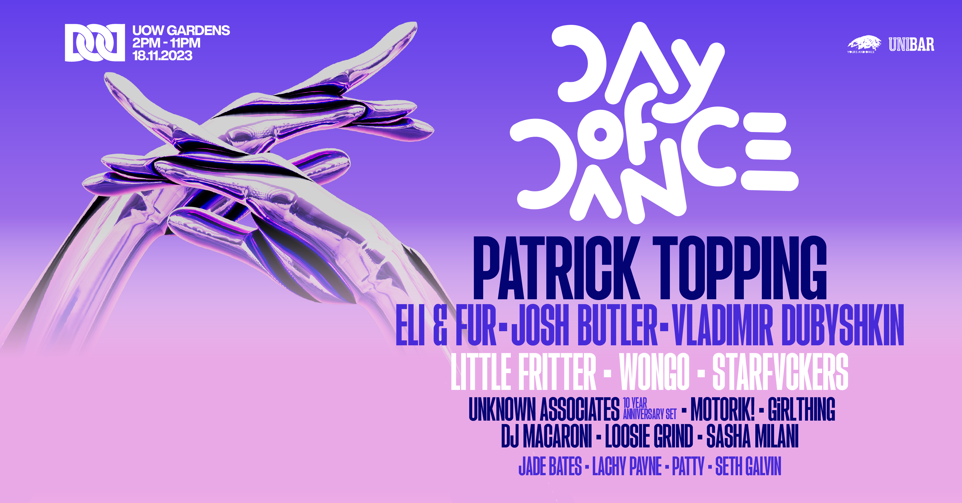 Day of Dance with Patrick Topping, Eli & Fur, Josh Butler, Vladimir Dubyshkin - フライヤー表