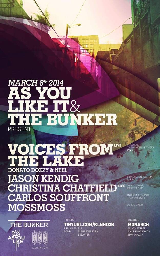 As You Like It and the Bunker present Voices From the Lake - Página frontal