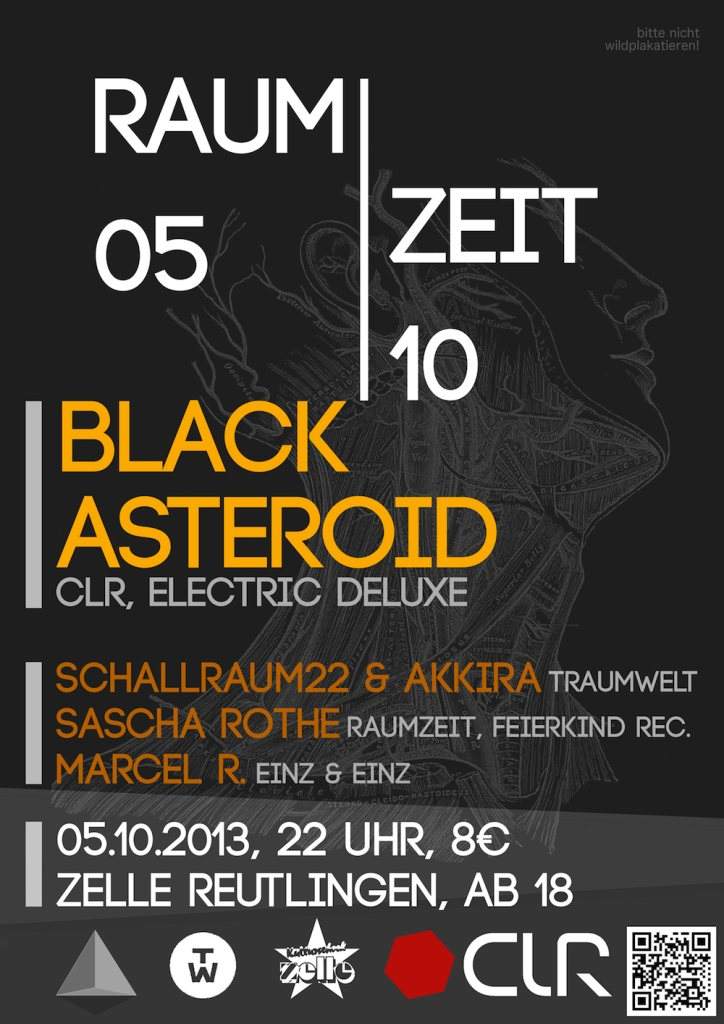 Raumzeit Pres. Black Asteroid / 05.10.13 - フライヤー表