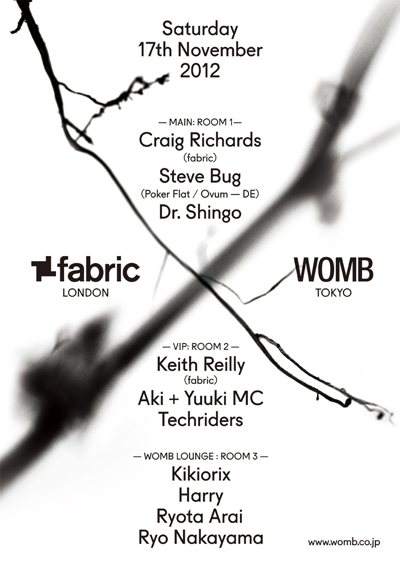Fabric London × Womb Tokyo - フライヤー表