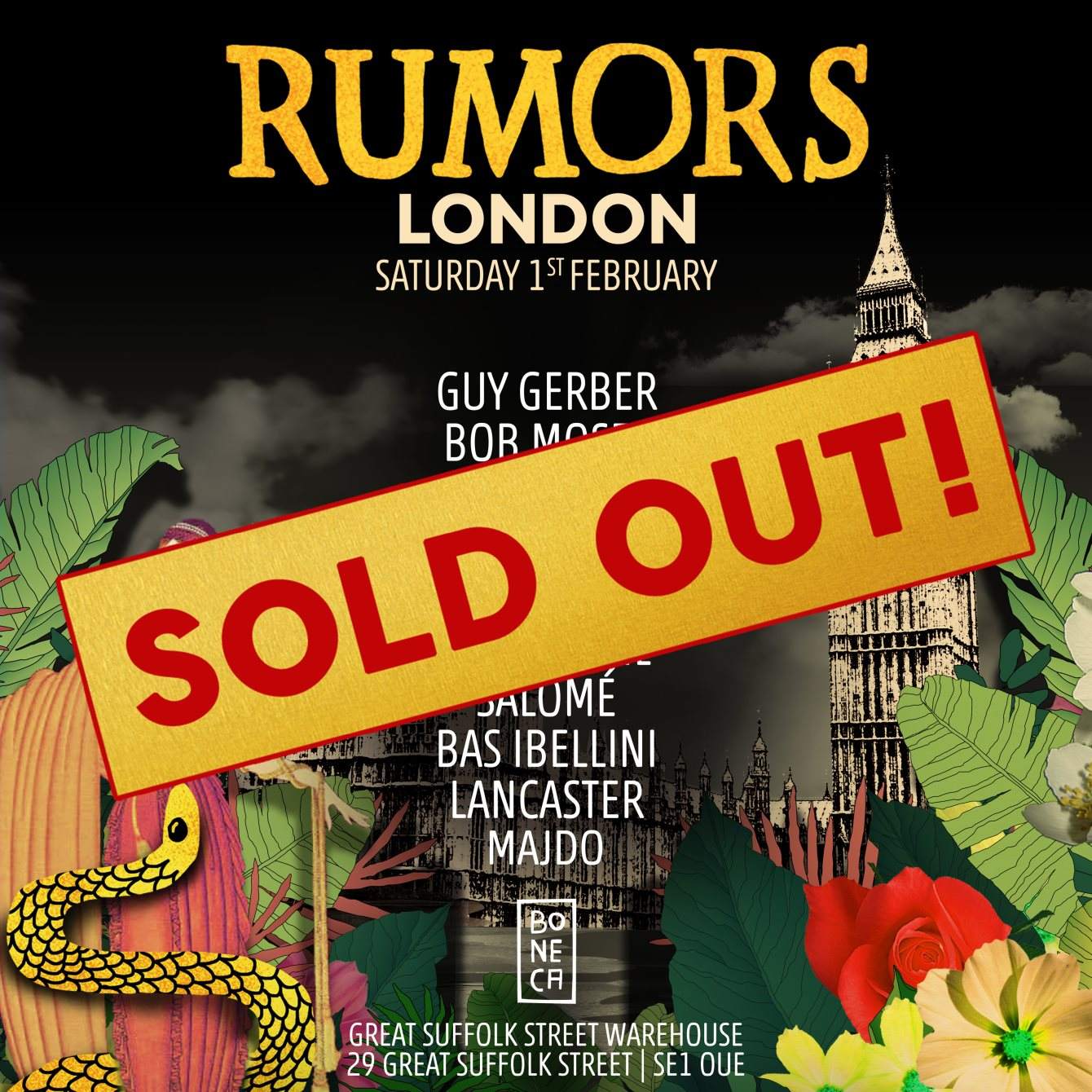 Rumors London 2020 - フライヤー表