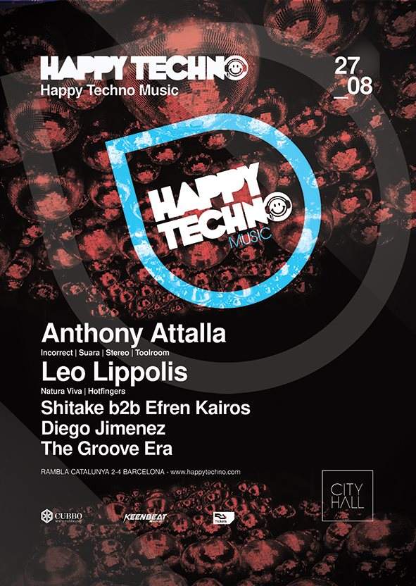 Happy Techno Music Pres. Anthony Atalla - フライヤー表