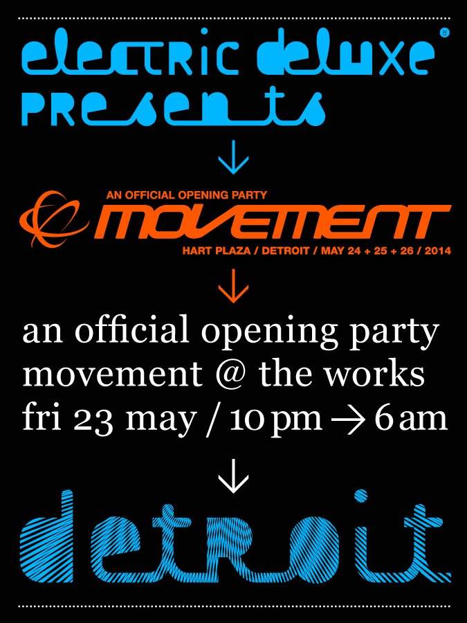 Electric Deluxe presents An Official Opening 'Movement' Party - Speedy J, Dvs1, Lucy - フライヤー表