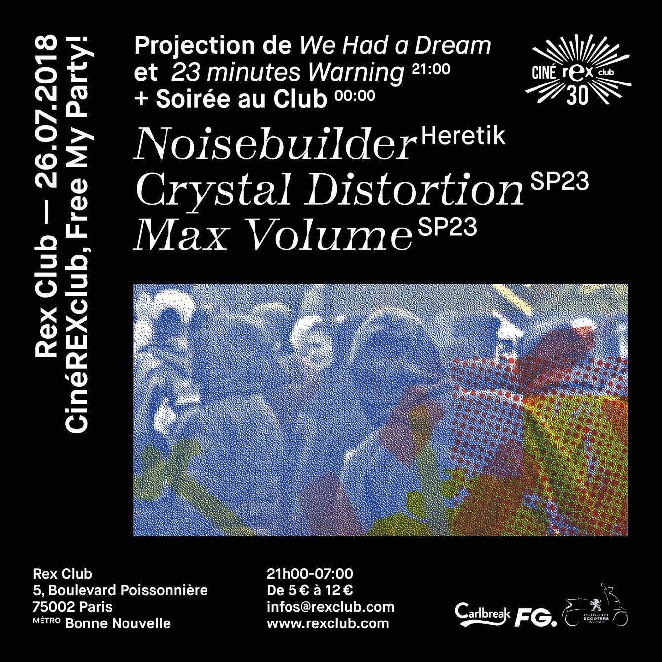 Cinerexclub Free My Party: Noisebuilder, Crystal Distortion, Max Volume - Página frontal