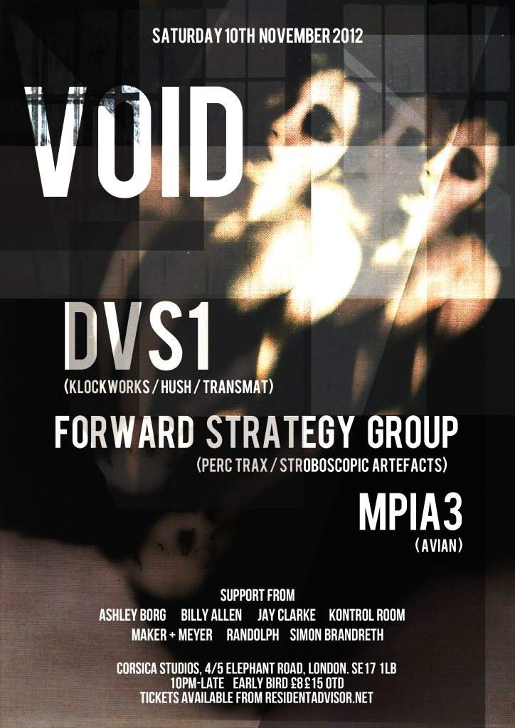 Void presents Dvs1, Forward Strategy Group, and Mpia3 - フライヤー裏