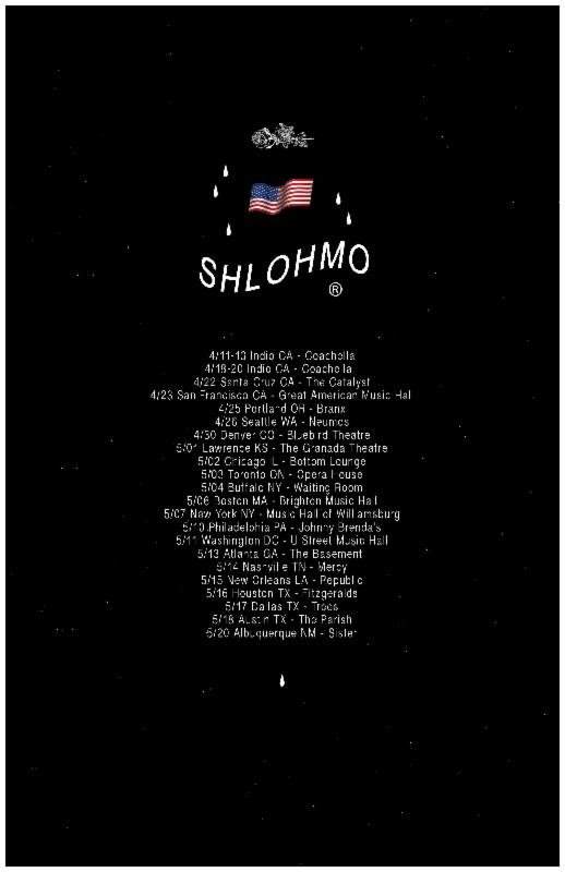 Shlohmo North American Tour - Página frontal