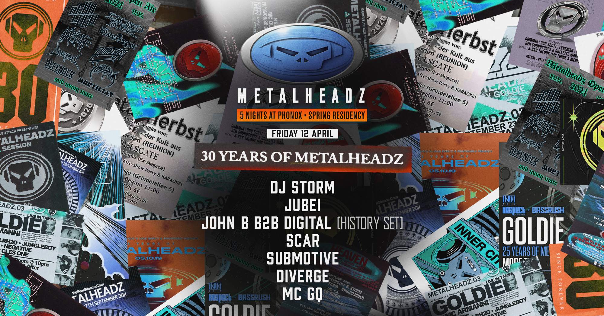 Metalheadz 30 Years: DJ Storm, John B b2b DIGITAL (History Set), Jubei, Scar, MC GQ + more - フライヤー表
