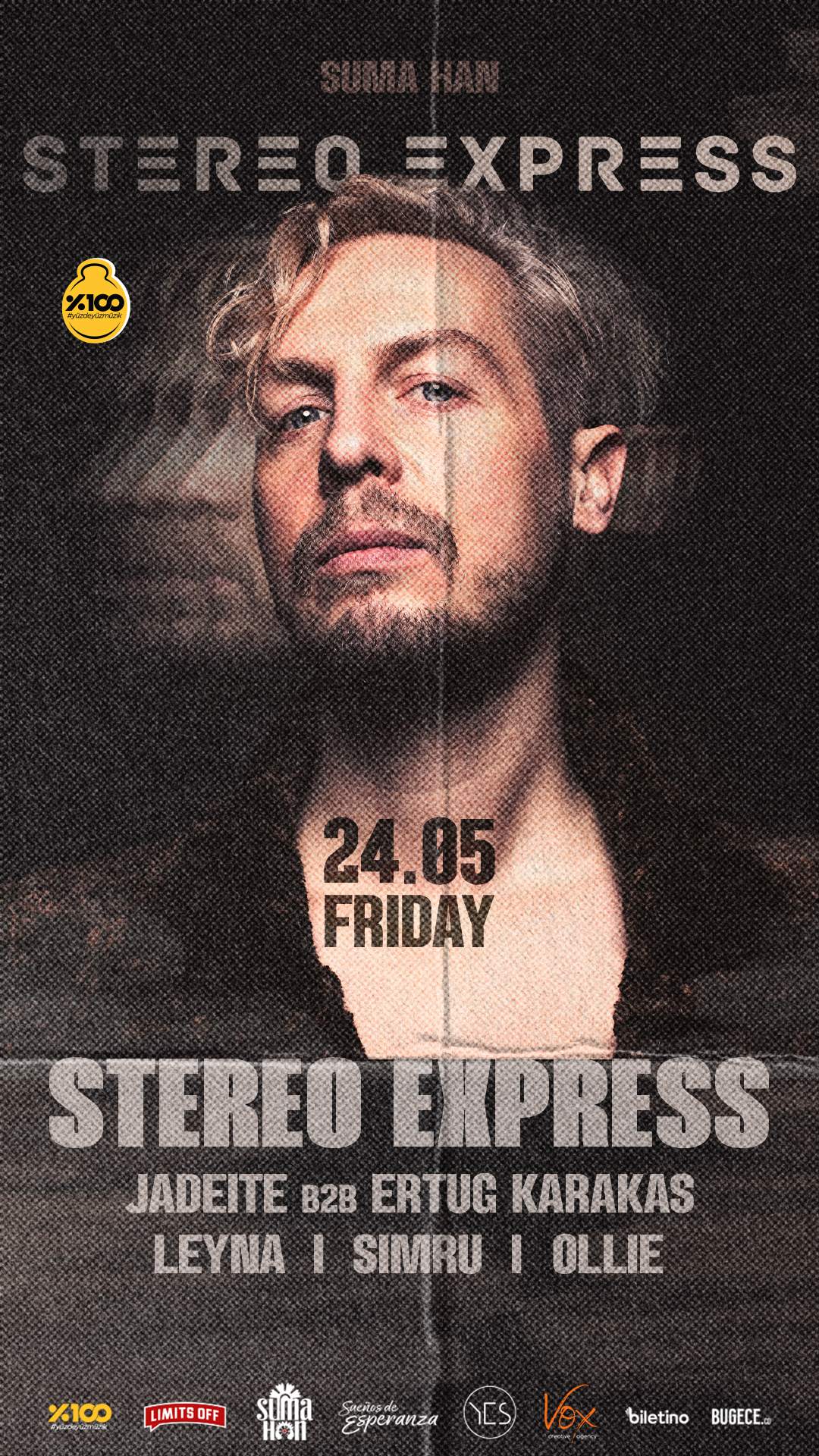 Stereo Express presented by %100 Müzik & Vox Creative Agency & Suenos De Esperanza at suma han - Página frontal