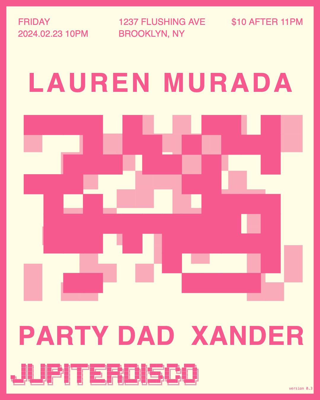 Lauren Murada, Party Dad, XANDER - Página frontal