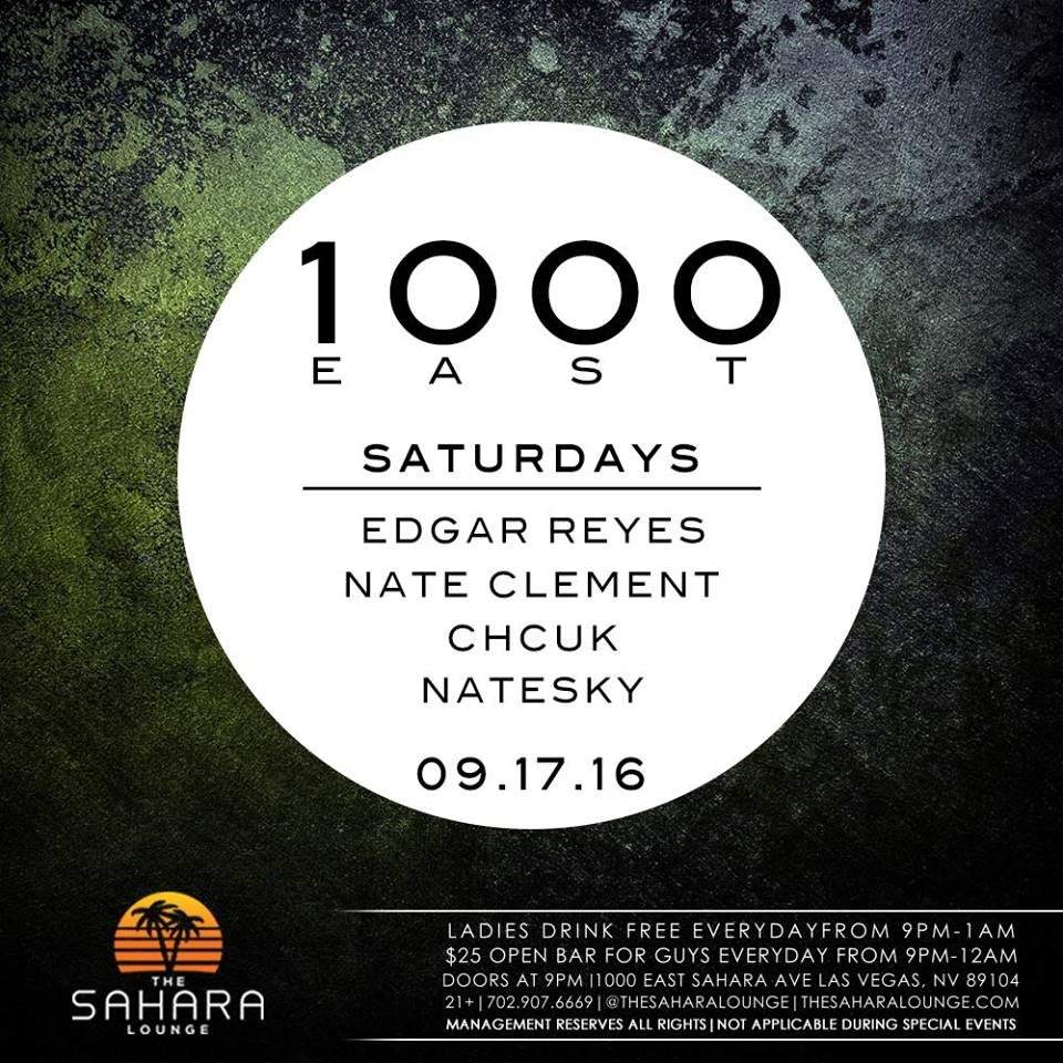 1000 East Saturdays presents Edgar Reyes, Nathan Clement, Chcuk, Nateski - Página frontal
