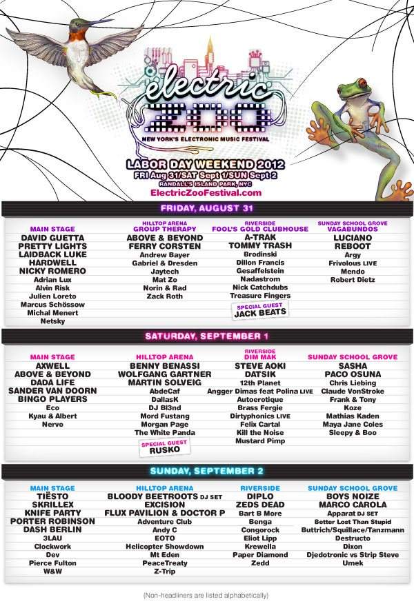 Electric Zoo Festival 2012 - Day 1 - フライヤー表