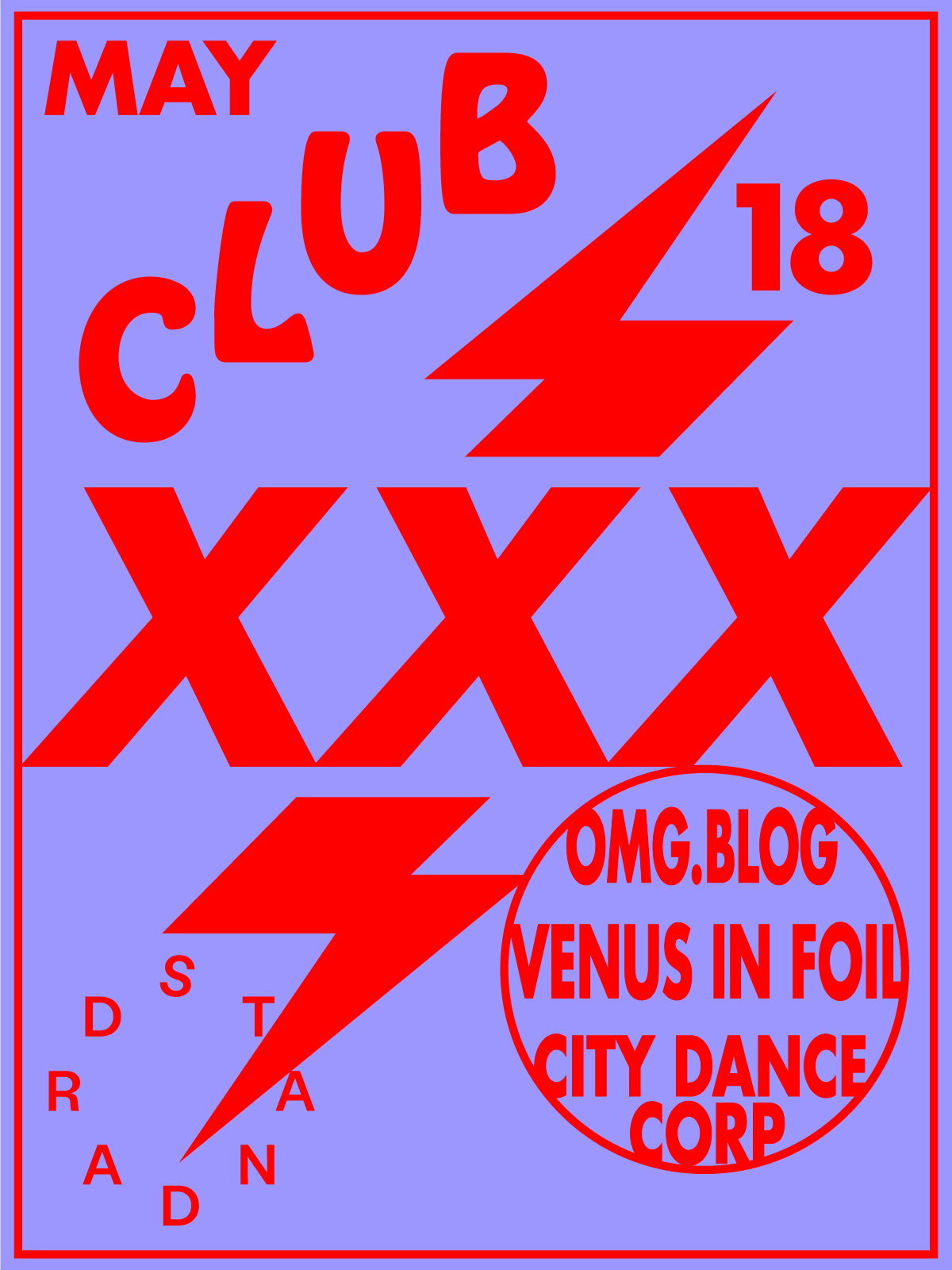 125: Club XXX featuring OMG.BLOG, Venus in Foil and City Dance Corporation  - フライヤー裏
