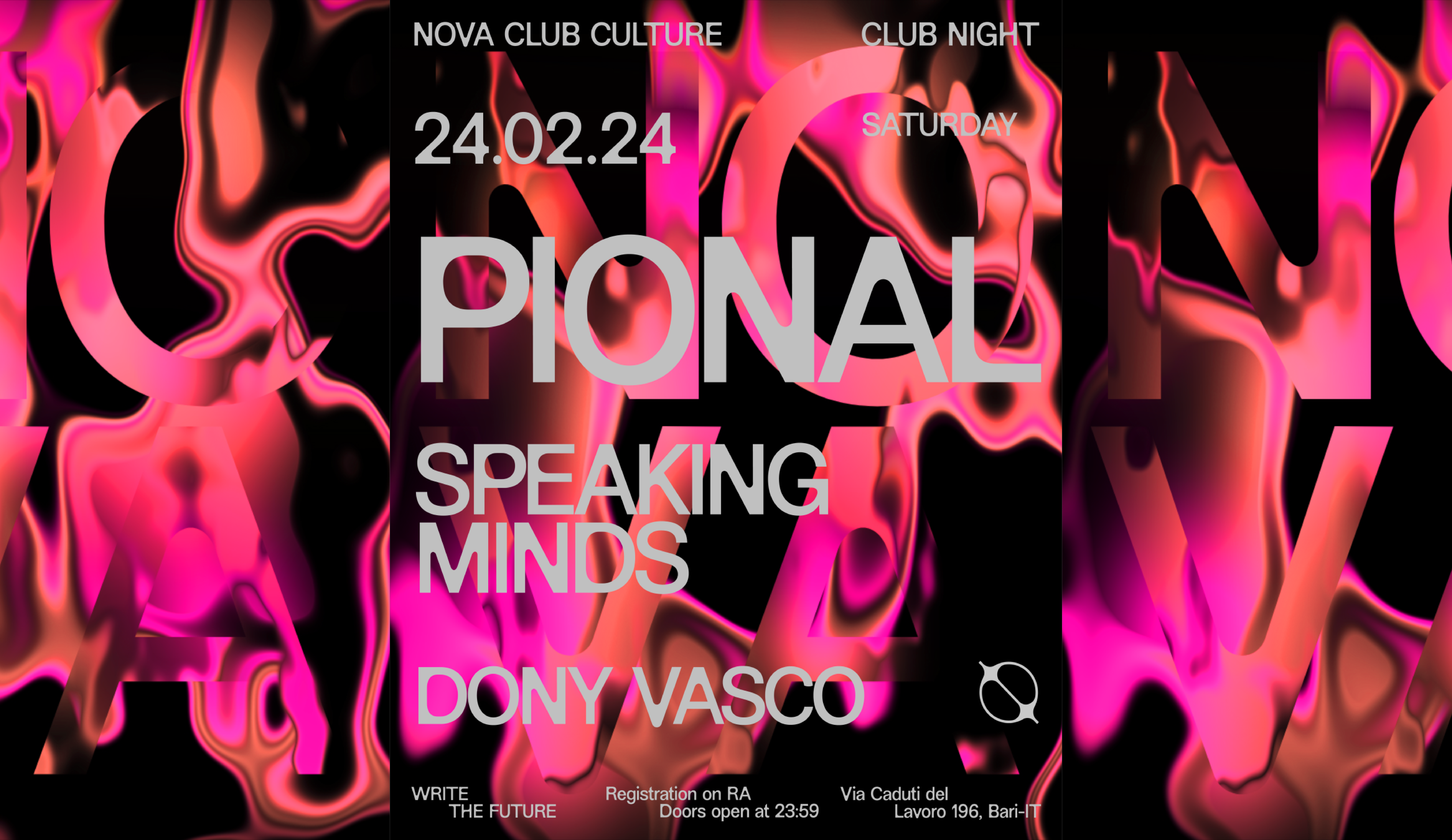 CLUB NIGHT with Pional - Speaking Minds - フライヤー表