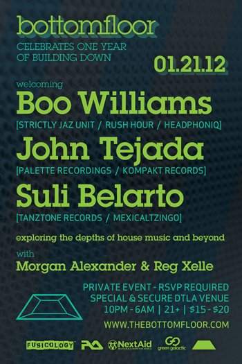 Bottom Floor One Year Anniversary with Boo Williams, John Tejada, and More - フライヤー裏