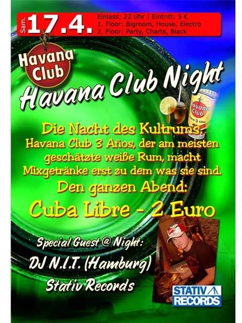Havanna Club Night - Página frontal