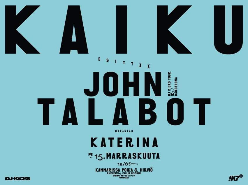 John Talabot DJ Kicks Tour - Página frontal