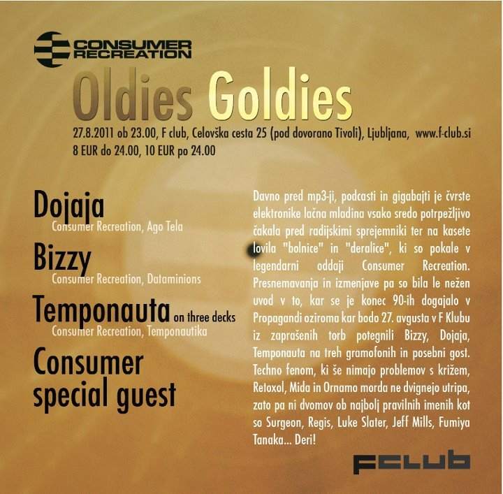 Consumer Recreation Oldies Goldies - フライヤー表