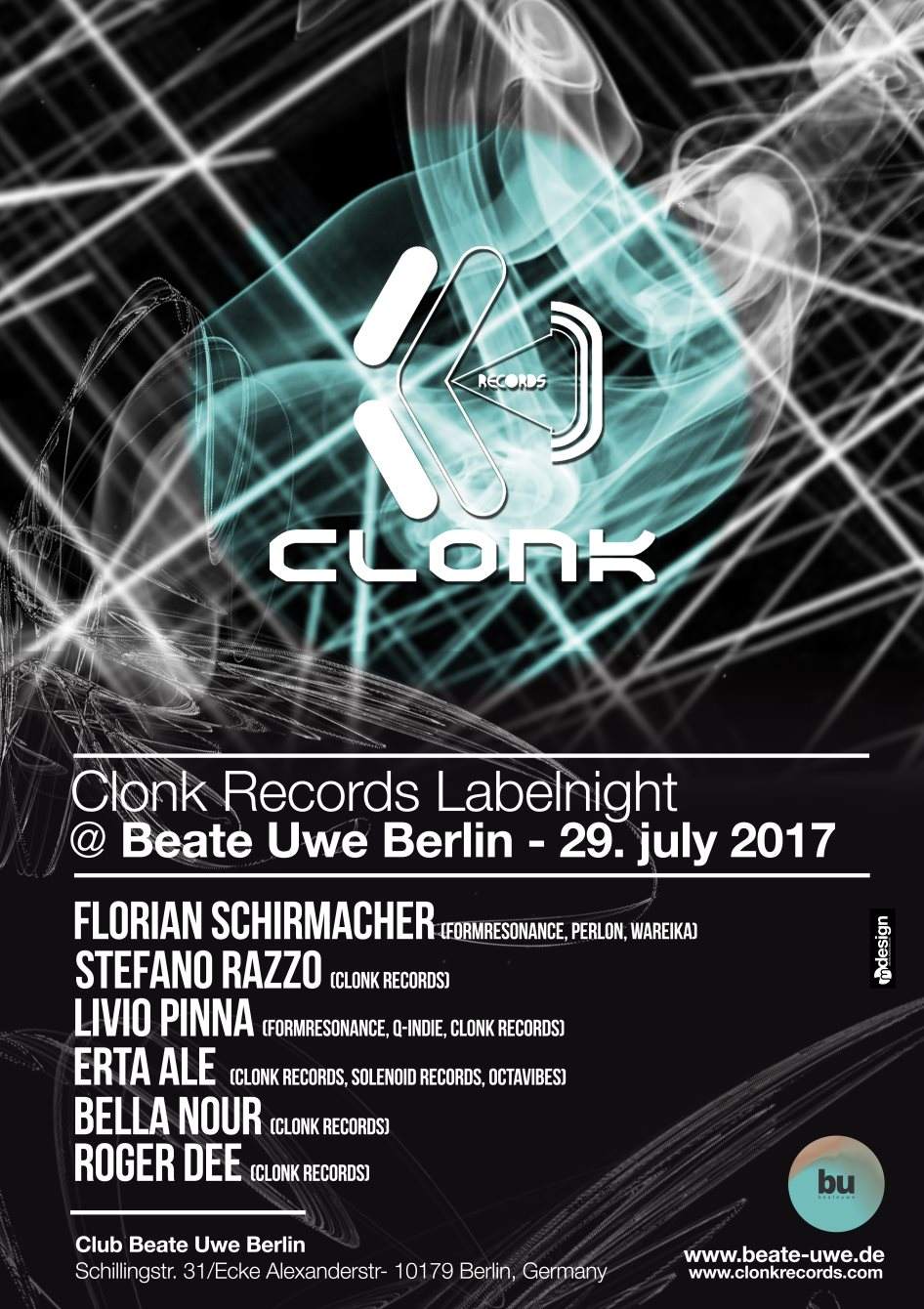 Clonk Records Labelnight - フライヤー表