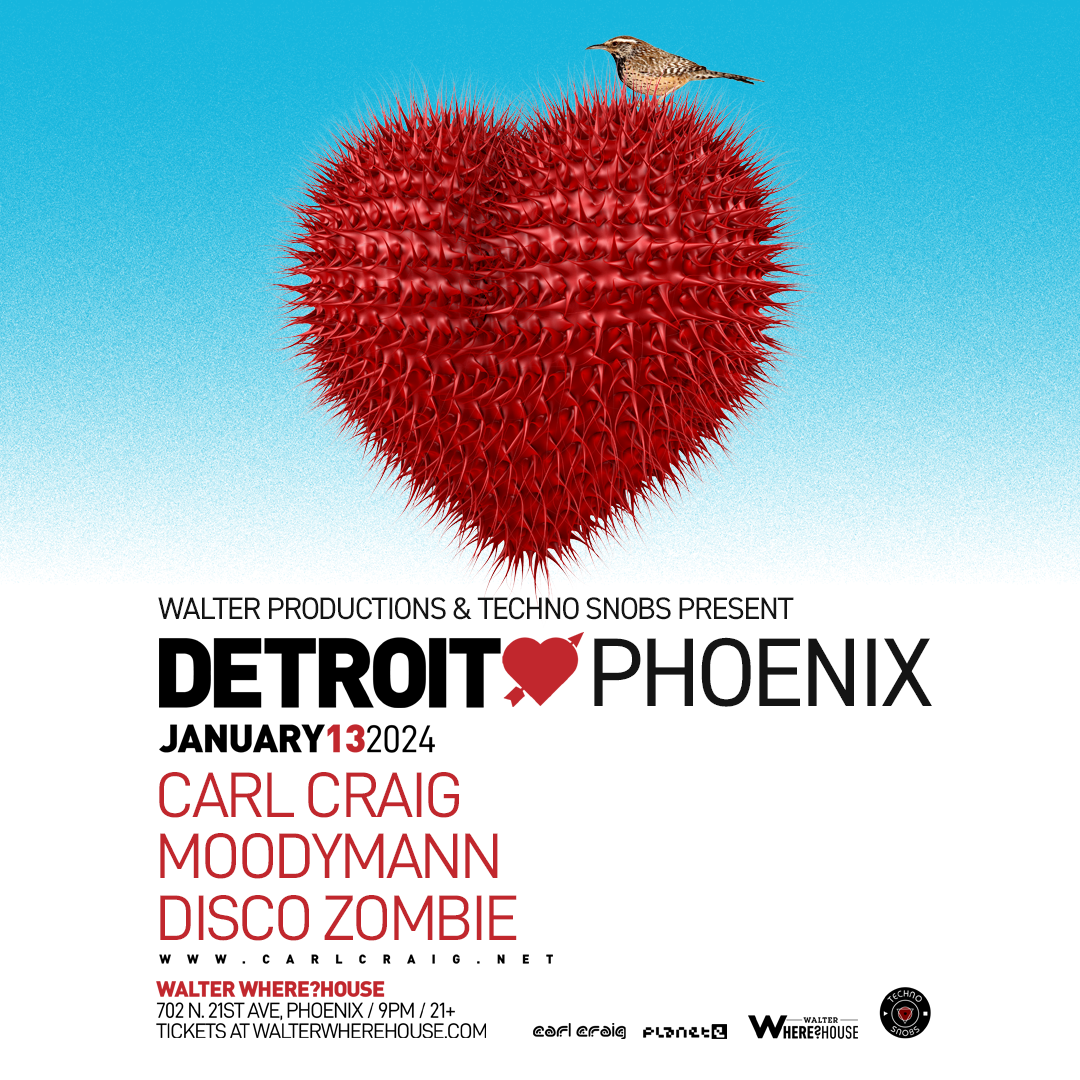 Techno Snobs X Walter present: Detroit Love w. Carl Craig & Moodymann - フライヤー表