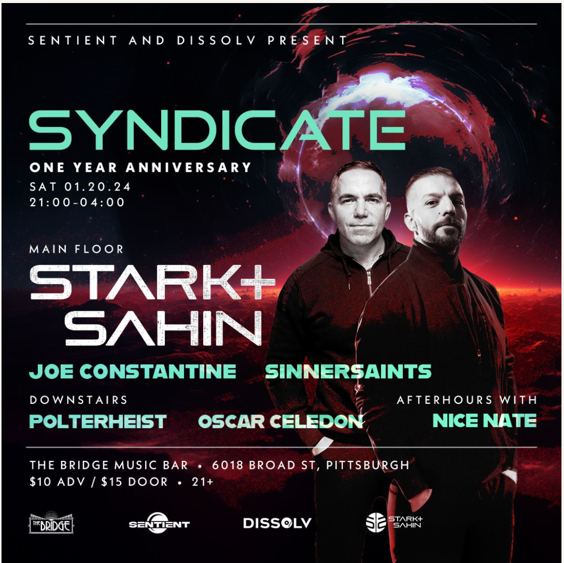 SYNDICATE ONE YEAR ANNIVERSARY PARTY: STARK & SAHIN - フライヤー表
