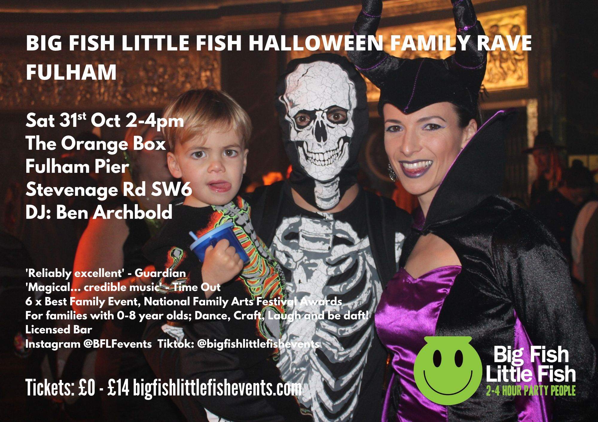 Big Fish Little Fish Halloween Family Rave at Fulham Pier, London
