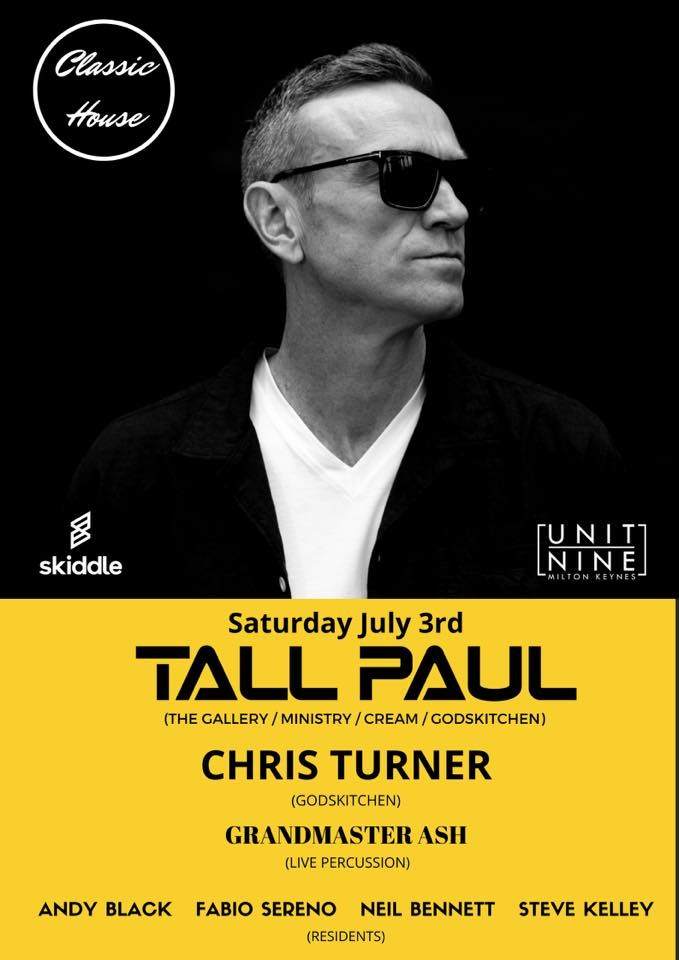 Classic House presents Tall Paul - フライヤー表