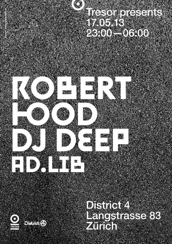 Tresor Night Zürich - Robert Hood, DJ Deep - フライヤー表