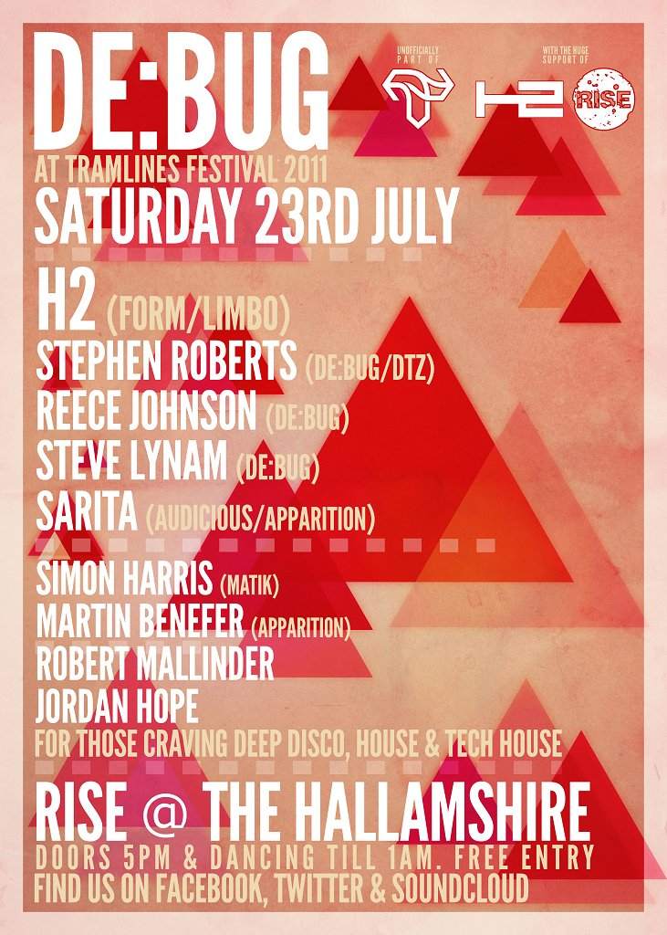 De:bug At Tramlines Festival Sheffield 23rd July Special Guests H2 - Página frontal