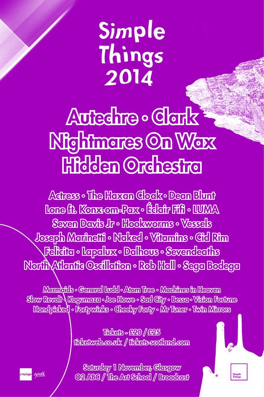 Simple Things Festival Glasgow 2014 - フライヤー表