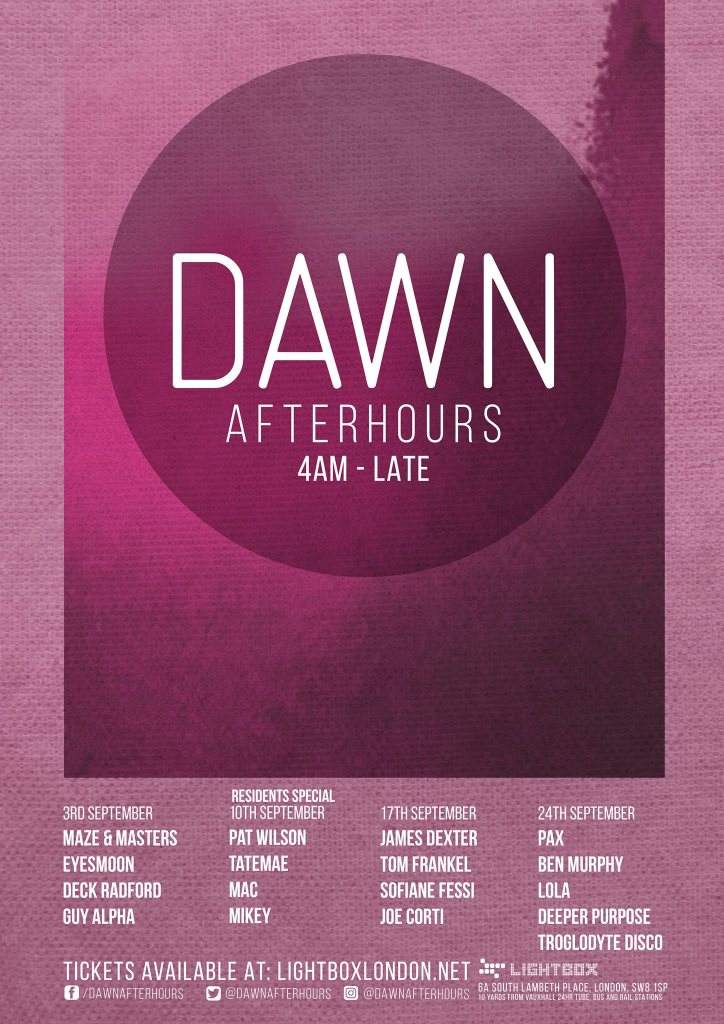Dawn Afterhours - PAX & More - フライヤー表