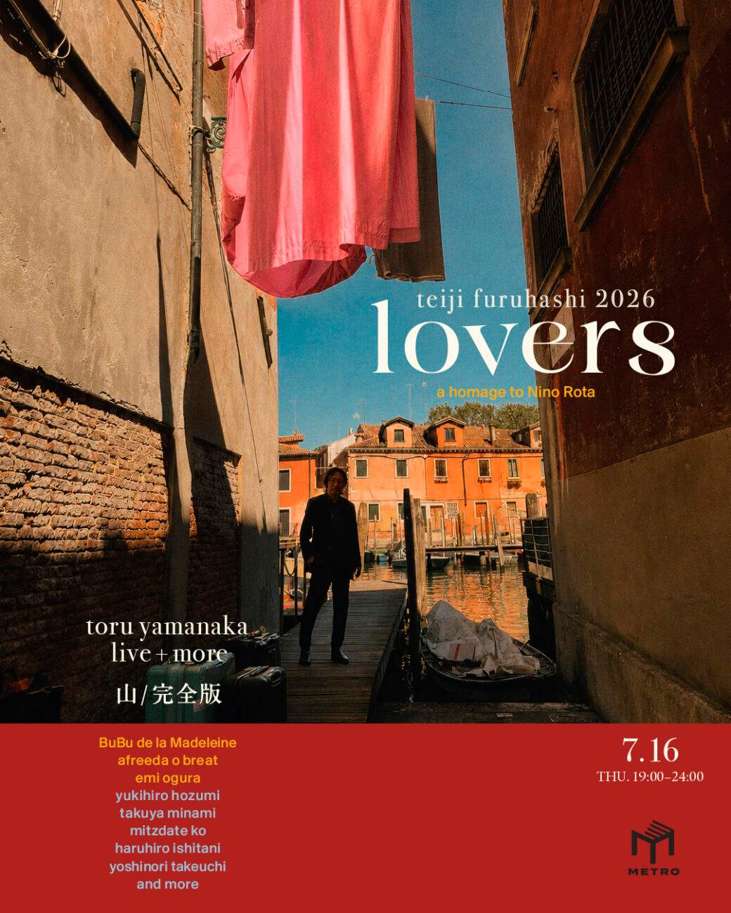lovers teiji furuhashi 2026 – a homage to Nino Rota – at Club Metro, Kyoto