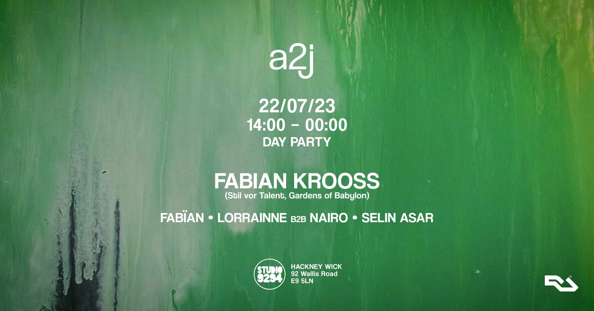 a2j Day Party w/ Fabian Krooss - フライヤー表