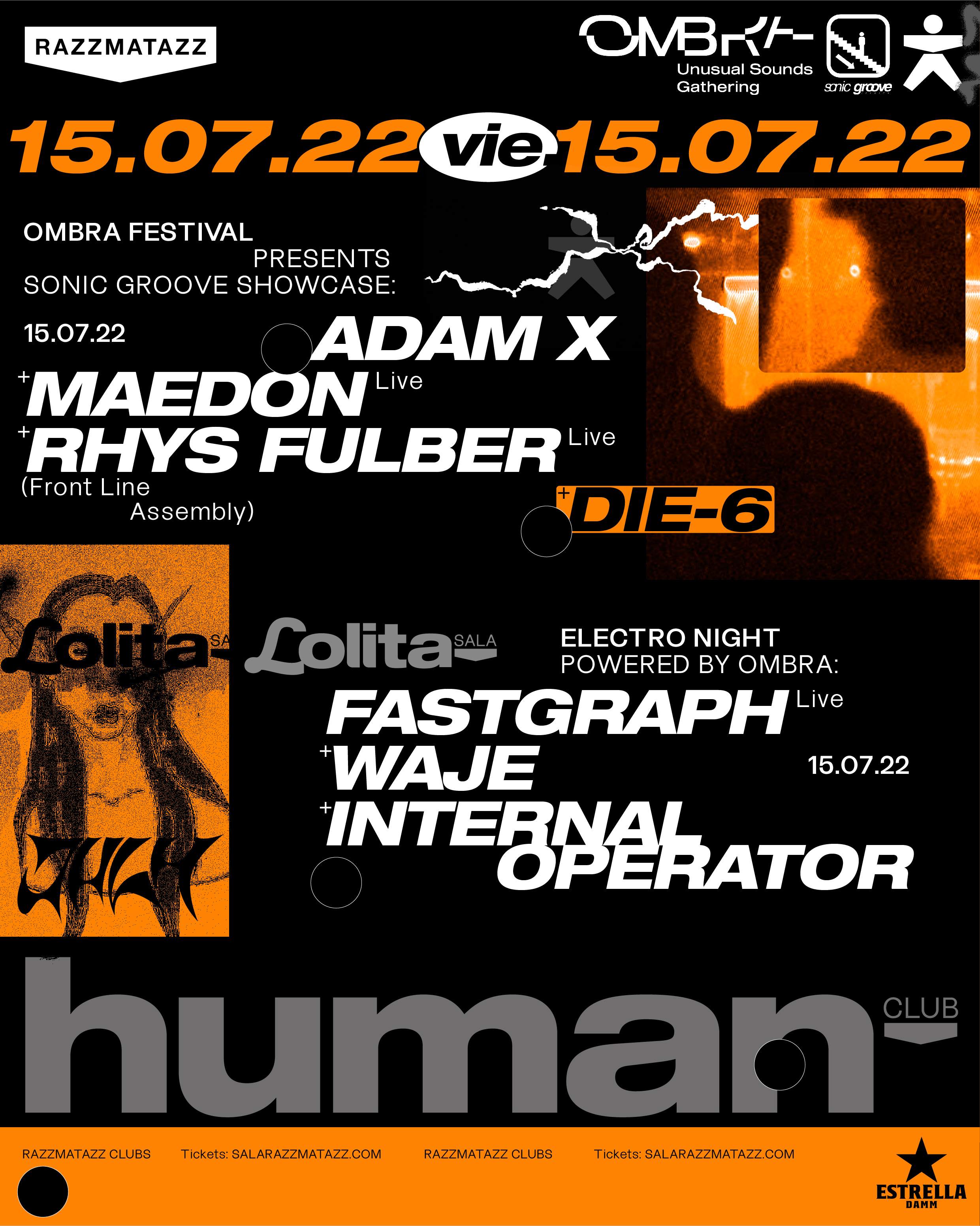 Human presents: Ombra Festival: Adam X, MAEDON Live, FastGraph Live - Página frontal