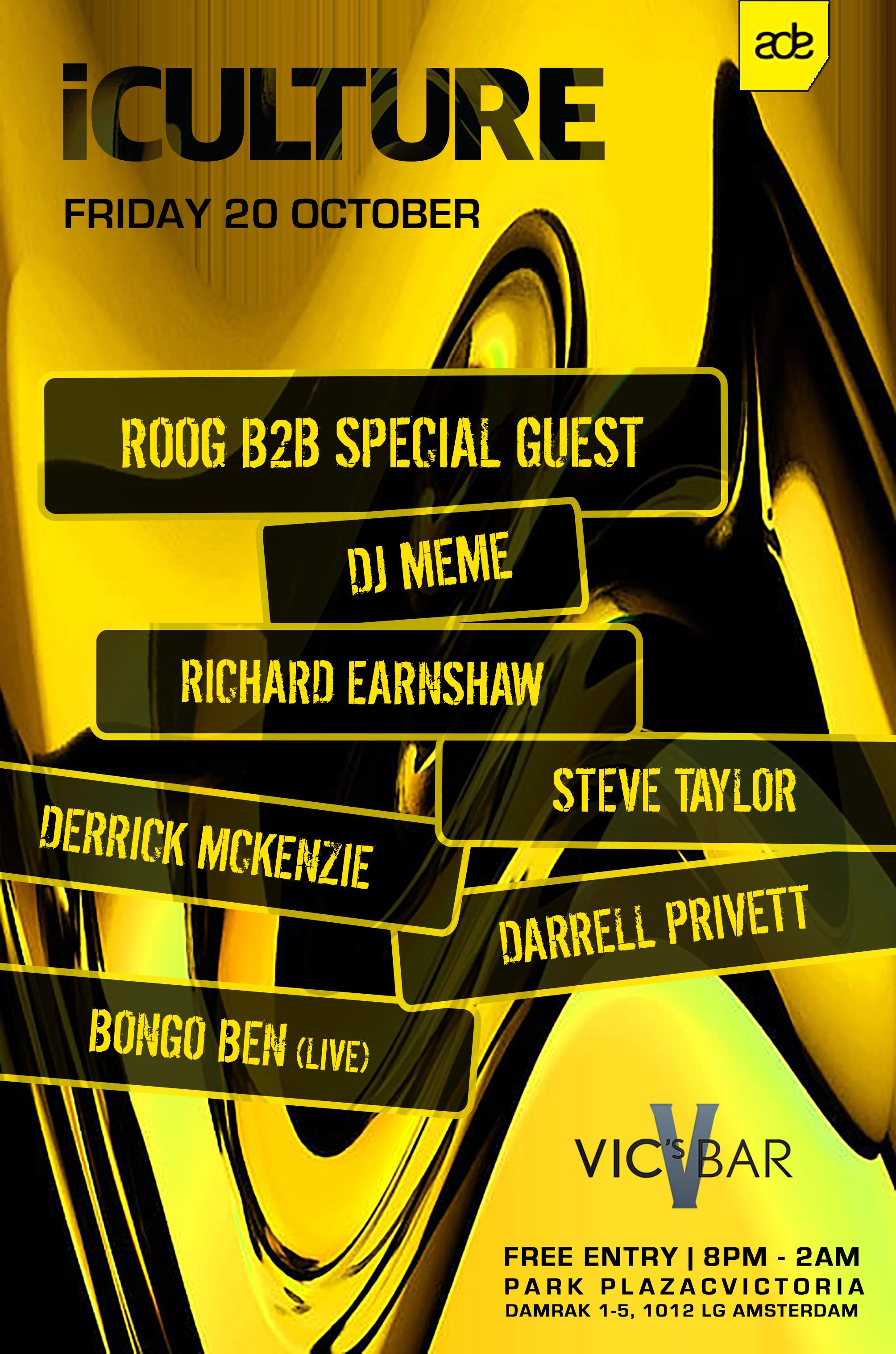 iCulture ADE 2023 - ROOG, DJ Meme, Richard Earnshaw and Special Guests - フライヤー表