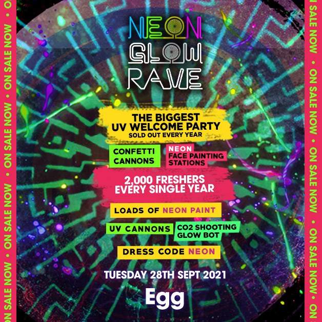The 2021 Freshers Neon Glow Rave AT Studio 338 at Studio 338, London