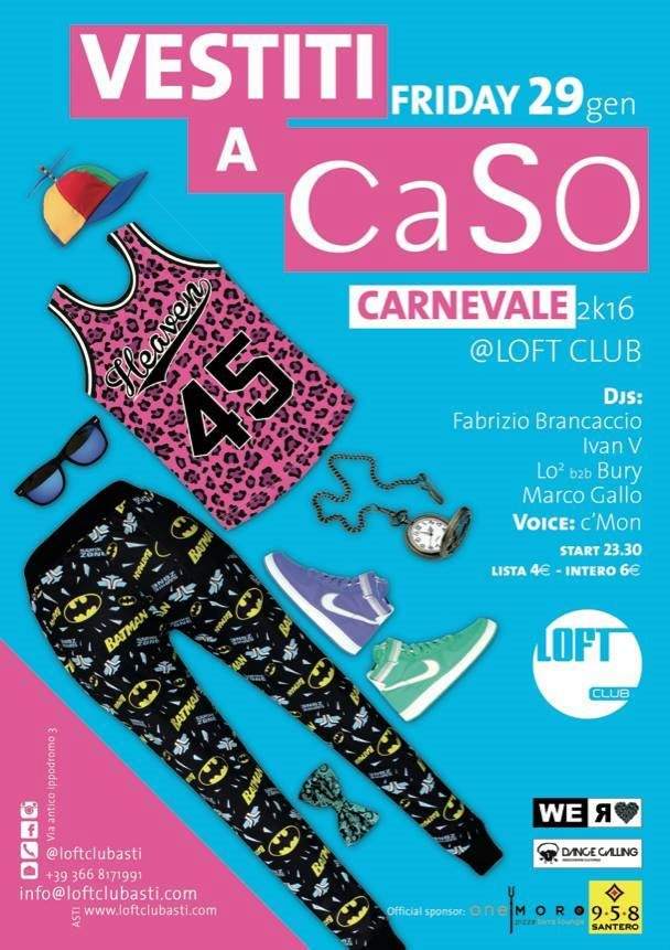 Carnevale 2k16 - Vestiti A Caso - フライヤー表