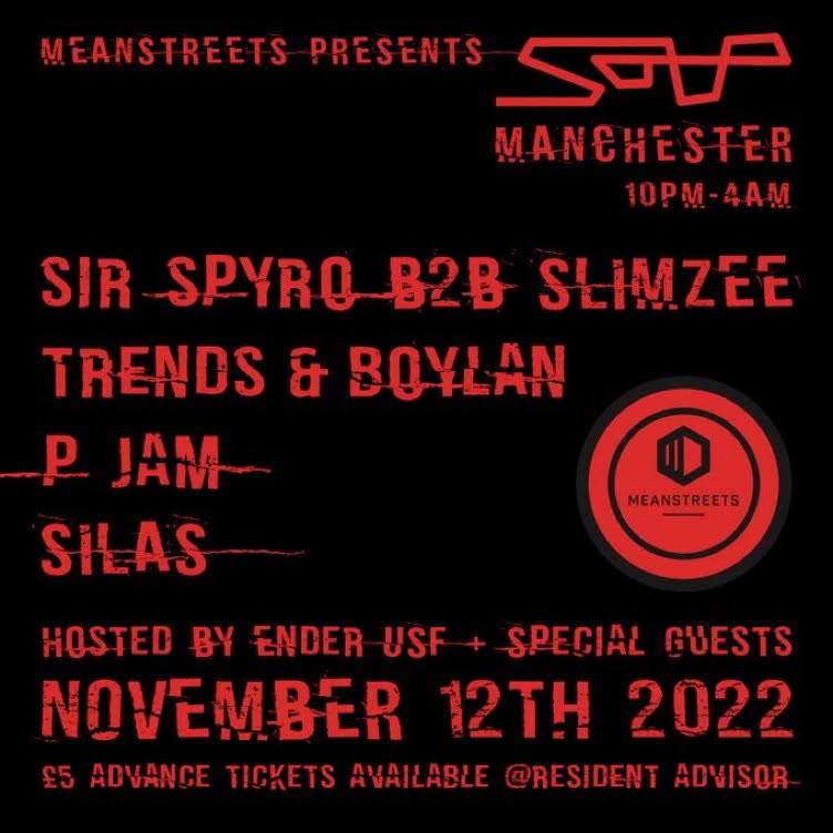 Mean Streets presents: Sir Spyro, Slimzee, Trends & Boylan, P Jam + Silas - Página frontal