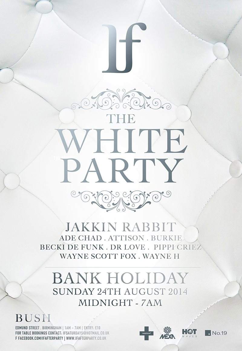 if presents the White Party Feat: Jakkin Rabbit Bank Hol Sun - Página frontal