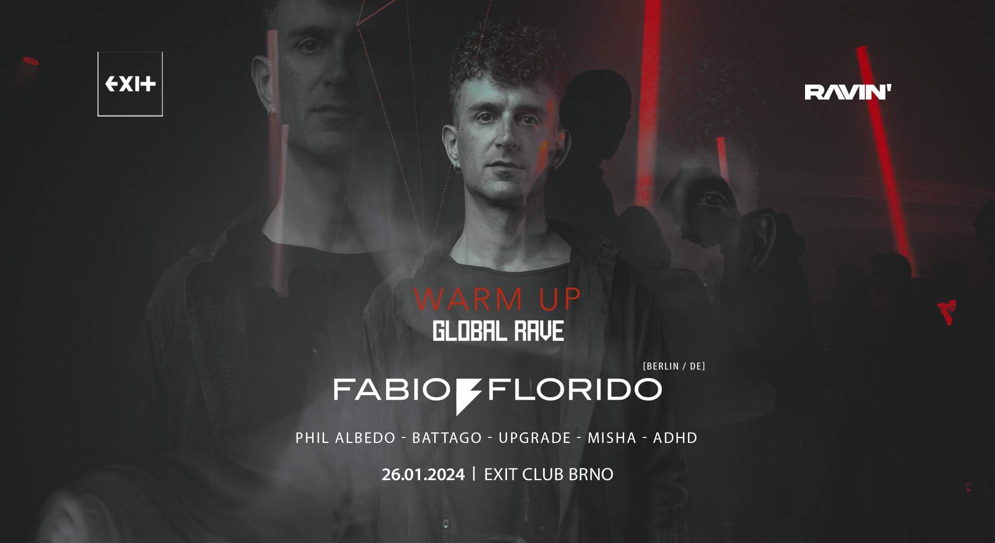 Warm Up - Global Rave with Fabio Florido - フライヤー表