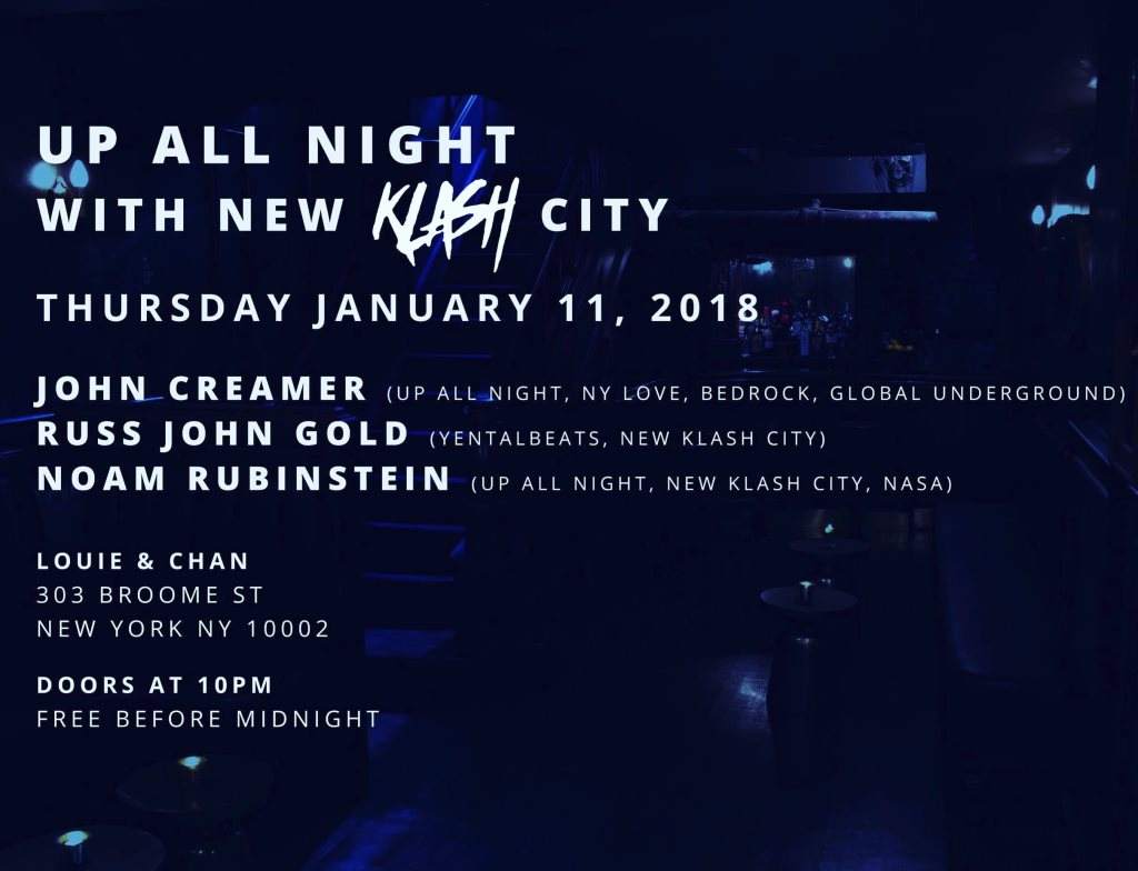 Up All Night with New Klash City // John Creamer, Russ John Gold, Noam Rubinstein - Página frontal