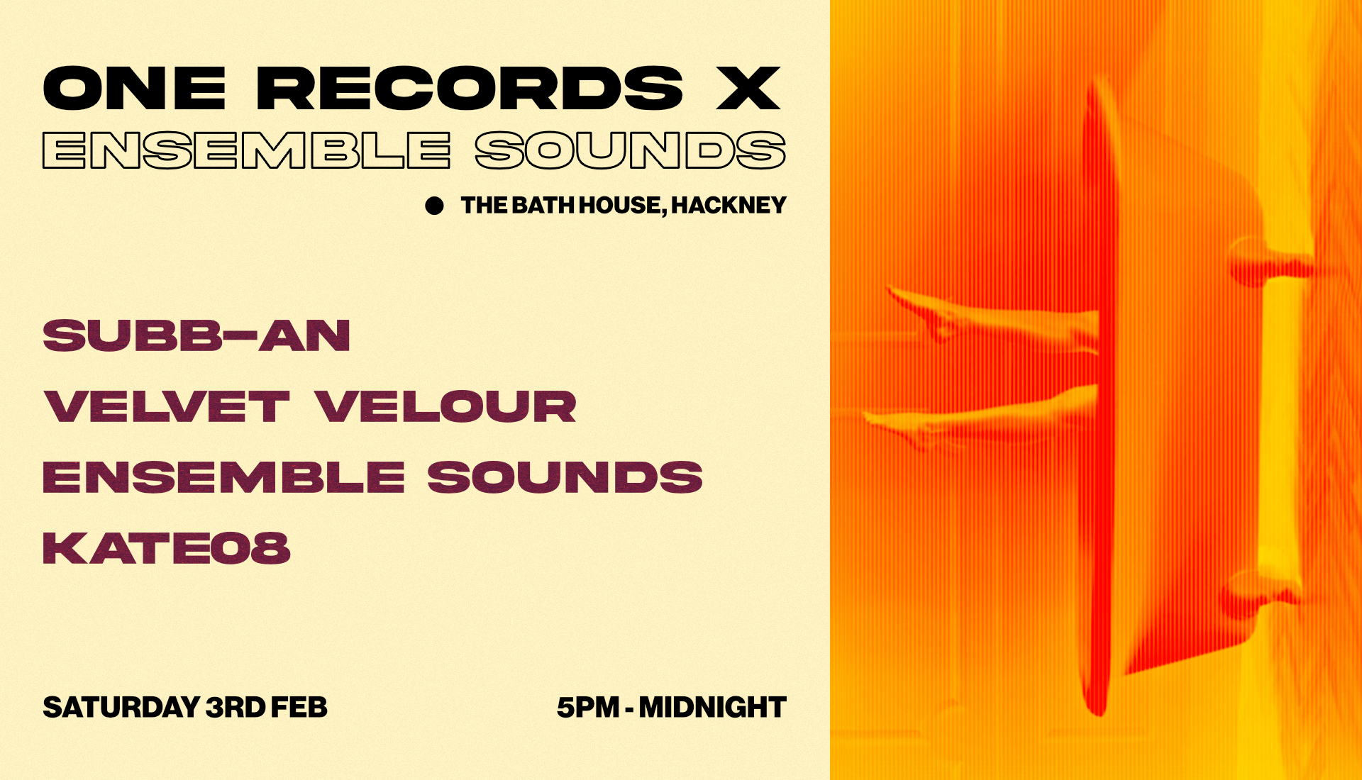 One Records x Ensemble Sounds: Subb-an, Velvet Velour, Kate08 - Página frontal