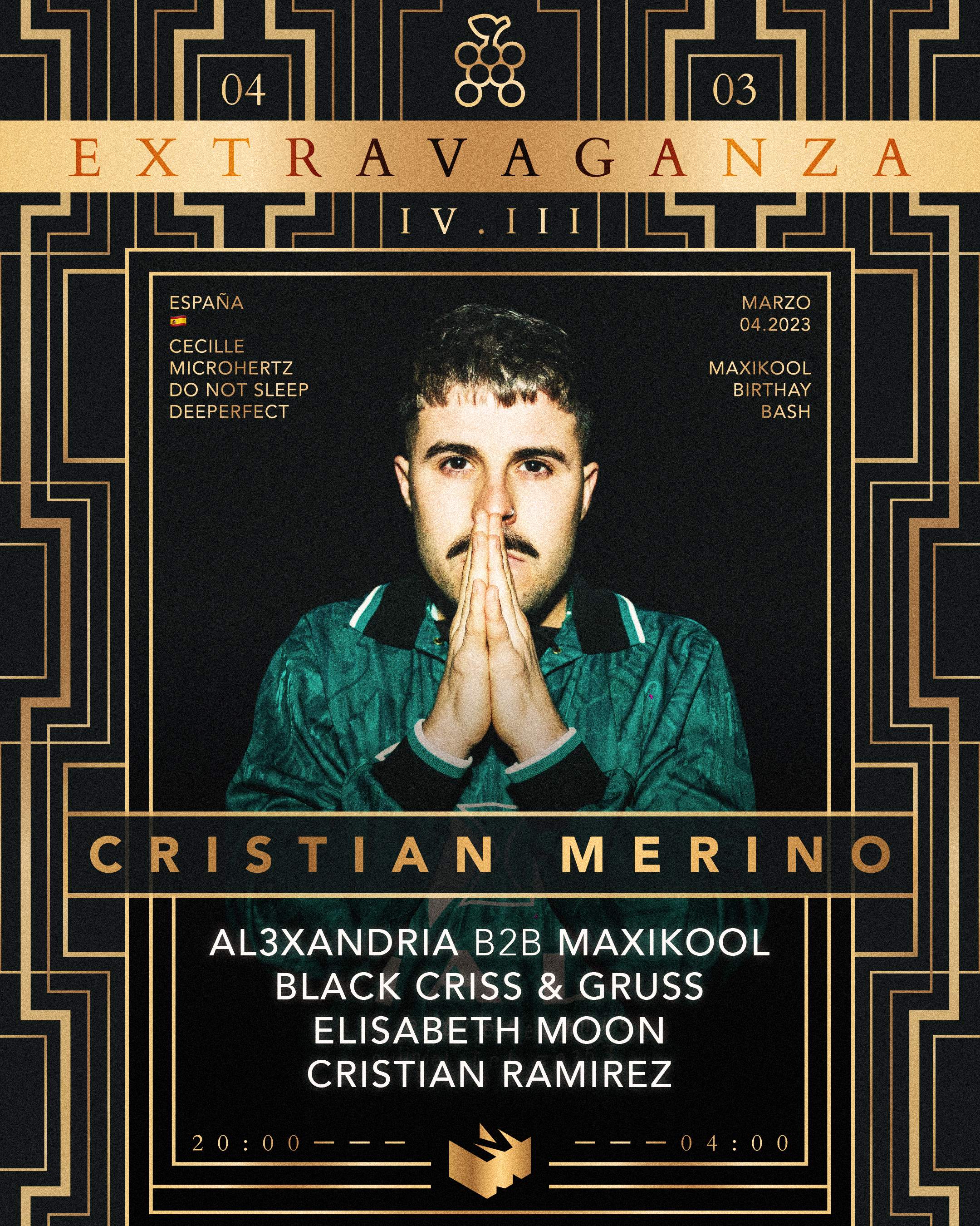 Extravaganza x Moderna Pres. Cristian Merino (ESP) - Página frontal