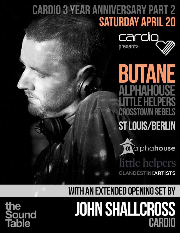 Cardio Pres. The 3 Year Anniversary Party with Butane - Página frontal
