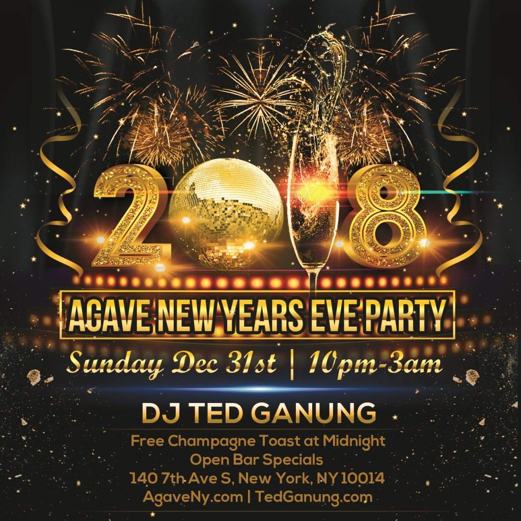2018 New Years Eve Party with DJ Ted Ganung - フライヤー表