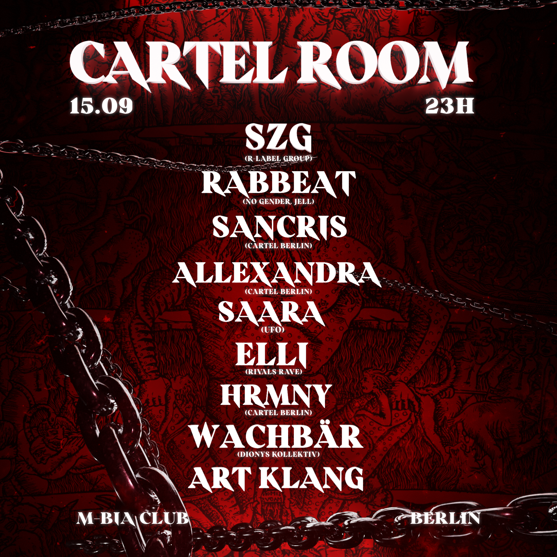Cartel Room pres. Infernal Sin w/ SZG, RABBeAT, Sancris, Allexandra, Saara - フライヤー表