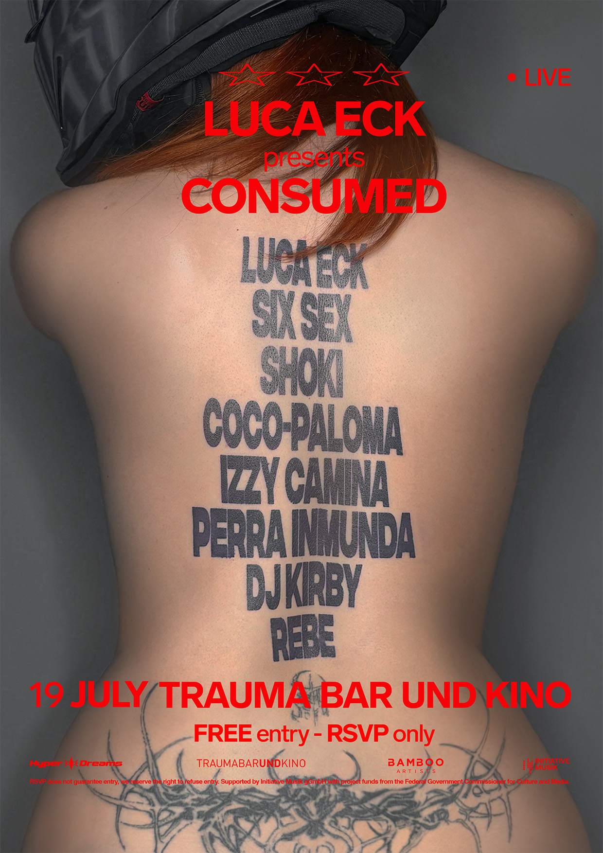 Luca Eck presents CONSUMED live at Trauma Bar und Kino, Berlin